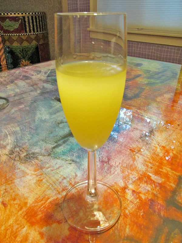 Wine glass filled with Limoncello