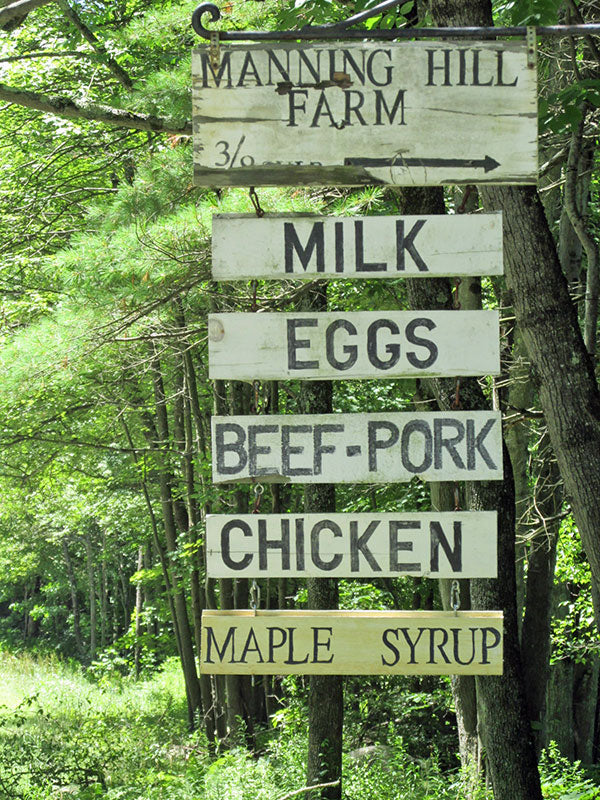 "Manning Hill Farm" hanging sign