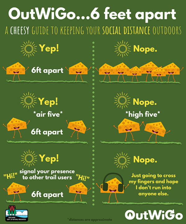 Social distance guide with cheese