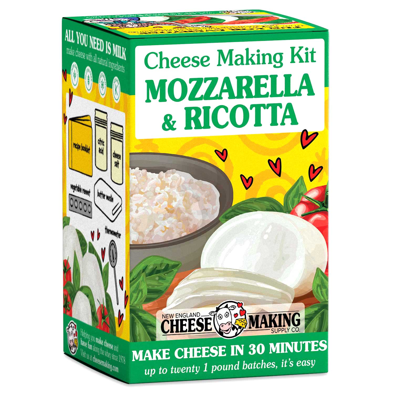 30 minute mozzarella and ricotta cheese making kit